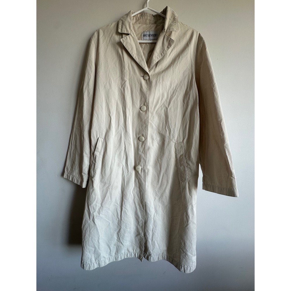 Holt Renfrew Vintage Beige Cotton Blend Button Front Car Coat Made in Canada 8
